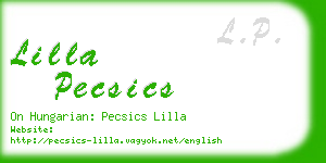 lilla pecsics business card